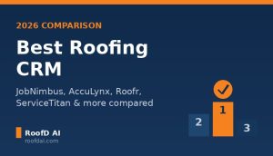comparison chart of the best roofing crm software in 2026 including jobnimbus acculynx roofr and servicetitan