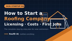 new contractor learning how to start a roofing company reviewing licensing insurance and startup cost checklist in 2026