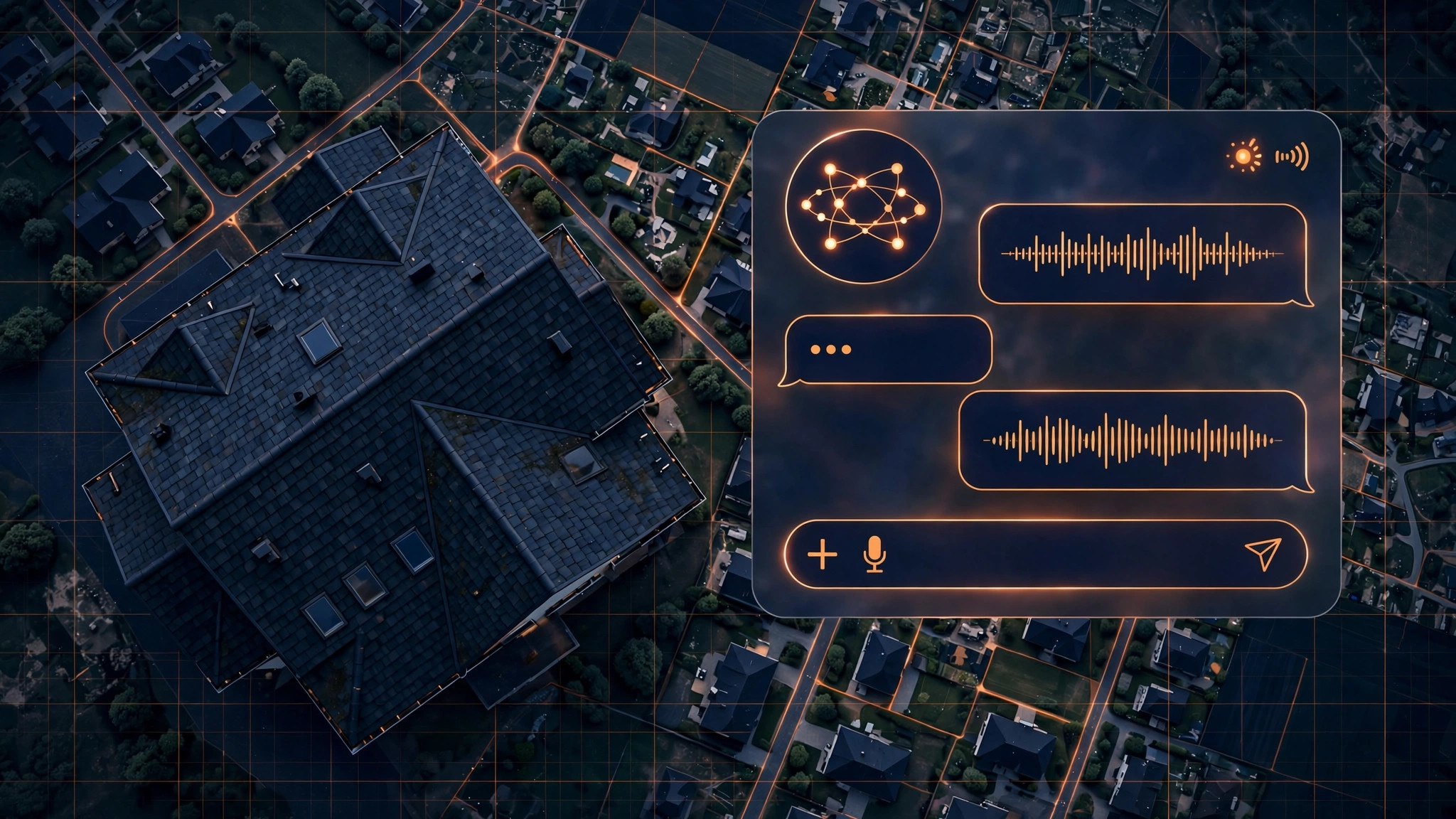 Roofing chatbot with satellite roof measurement for contractors